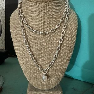 Tiffany & co necklace from the hardware collector silver and fresh water pearl